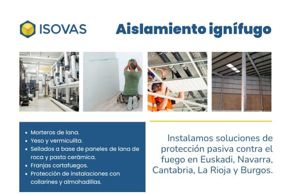 Servicios de aislamiento ignífugo de ISOVAS y protección pasiva contra el fuego